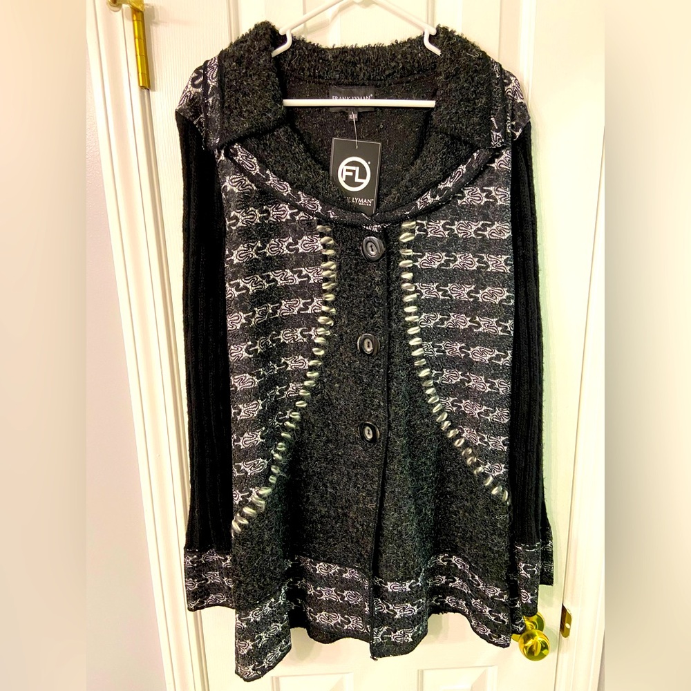 Frank Lyman black and gray sweater coat